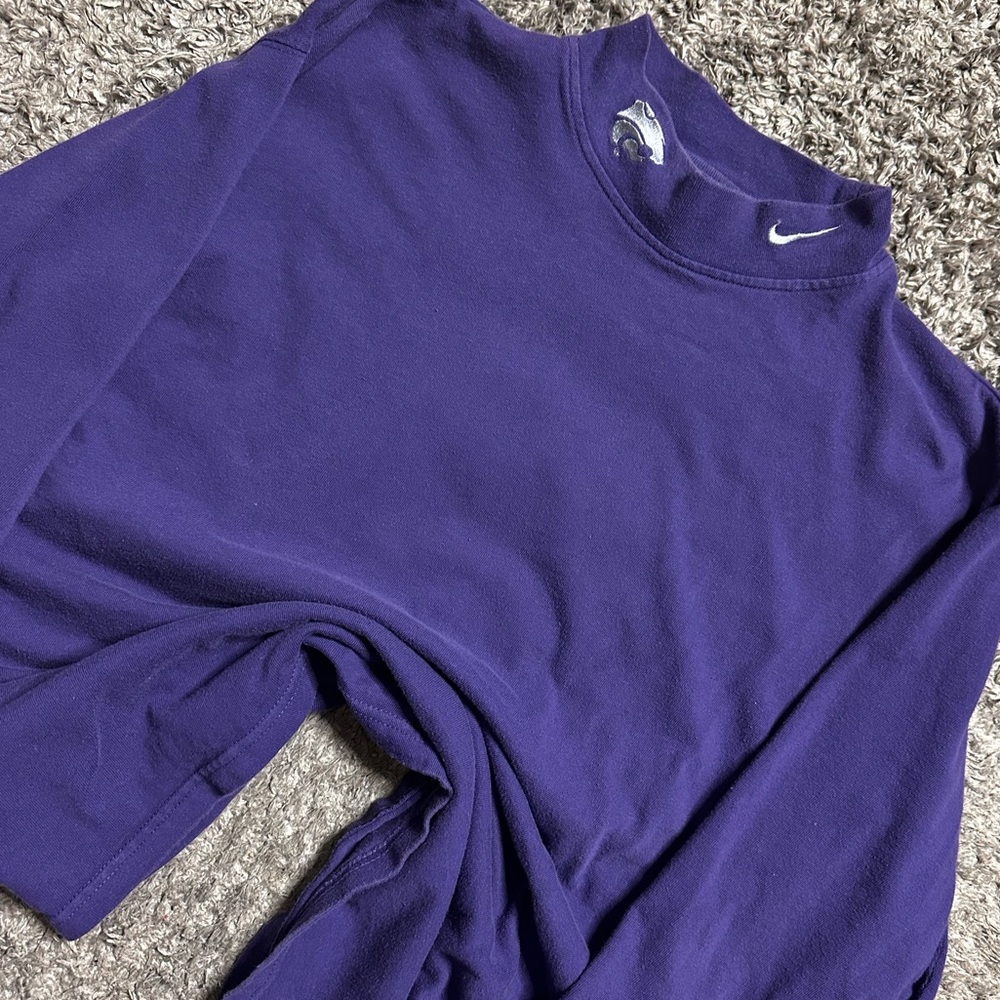 Y2K Nike Kansas State KSTATE Mock Neck Embroidered Long Sleeve Shirt
